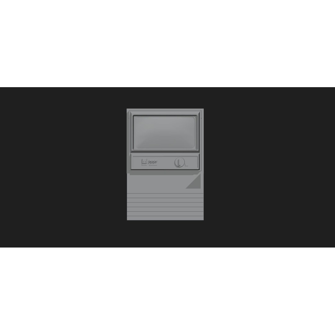Retro Television 3D Model – Untextured Low Poly Mesh for Concepting - View 8