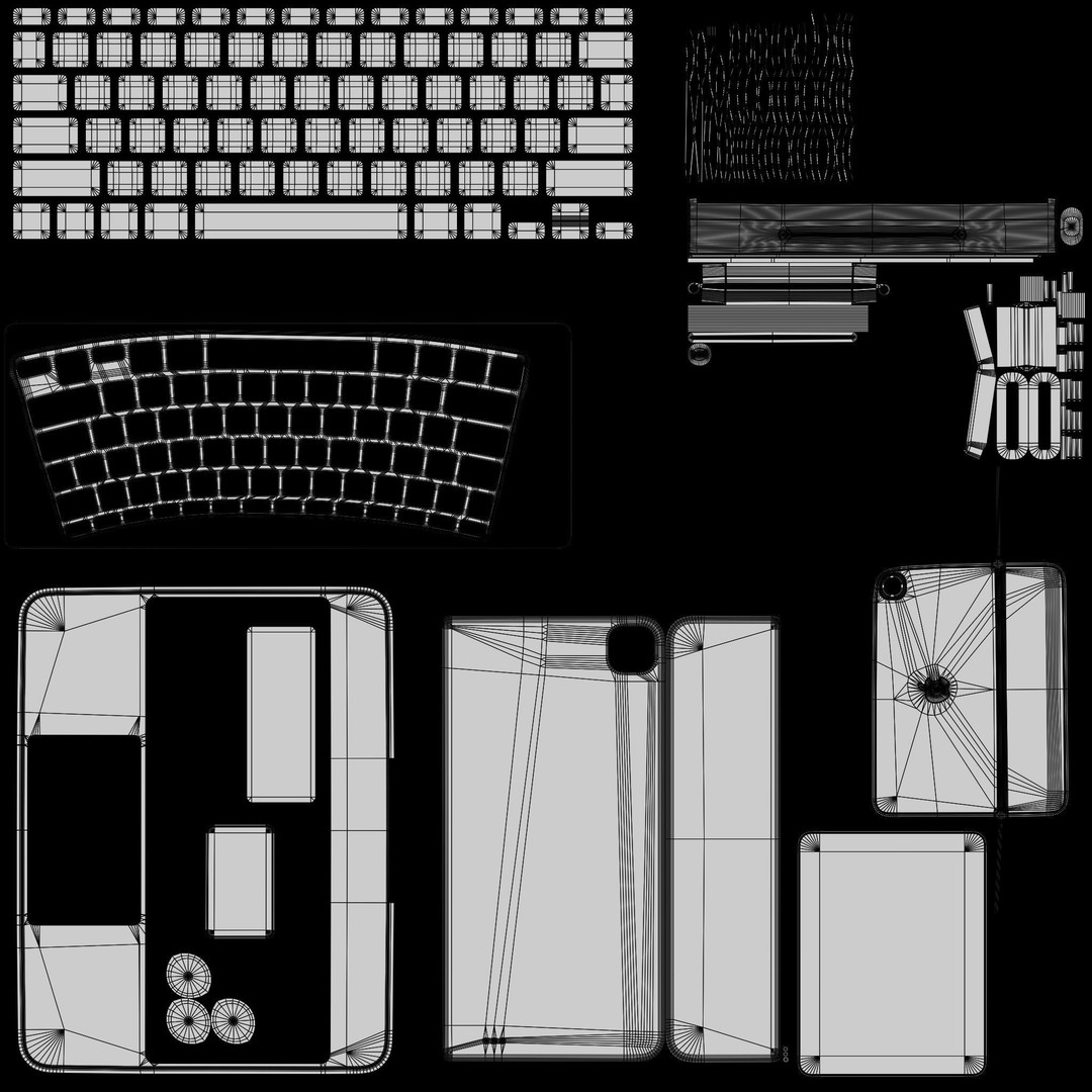 Apple iPad Pro Magic Keyboard & Pencil 3D Model – Rigged PBR Assets, FBX & Blender Formats - View 11