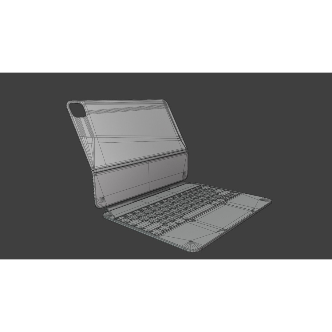 Apple iPad Pro Magic Keyboard & Pencil 3D Model – Rigged PBR Assets, FBX & Blender Formats - View 7