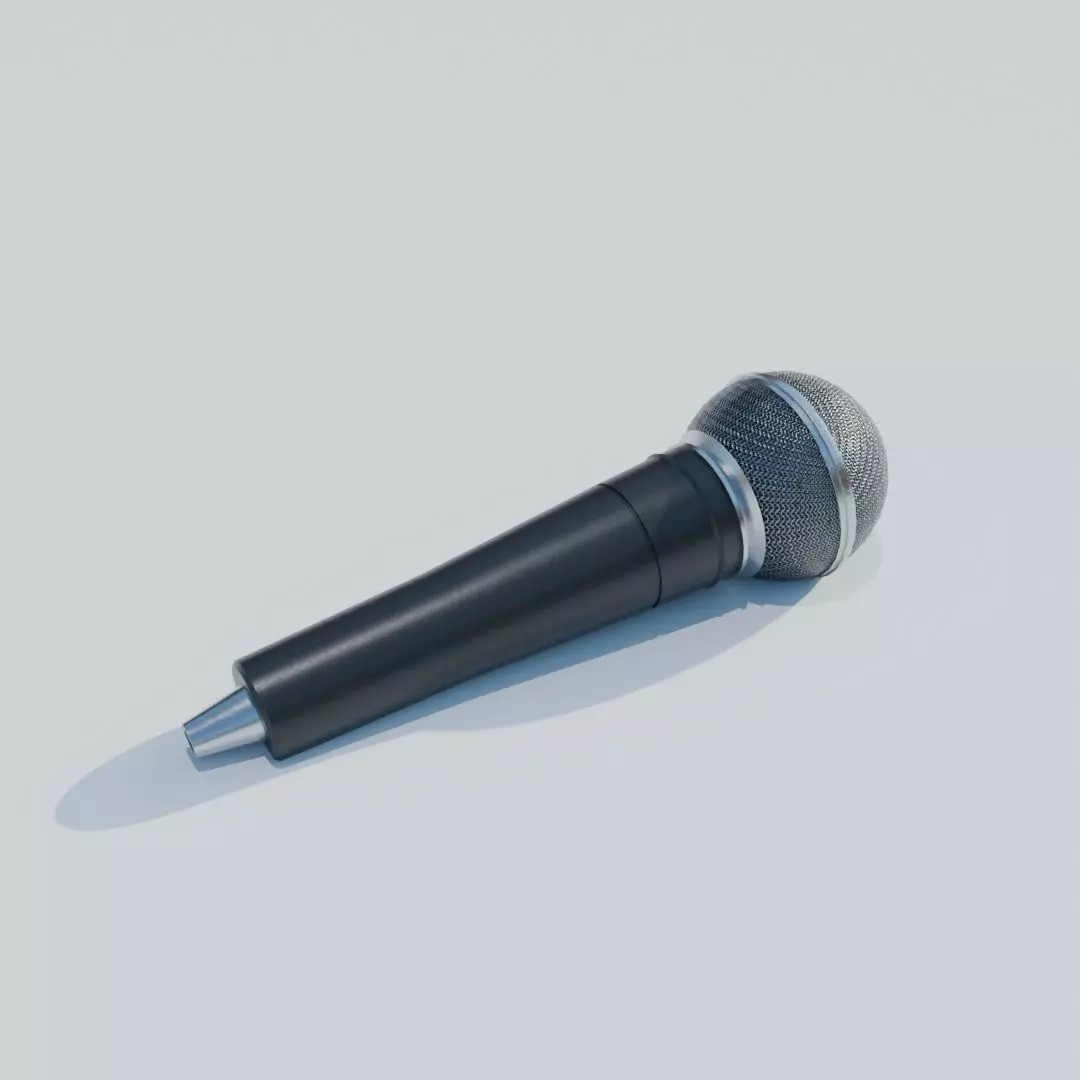 Vocal Microphone 3D Model – Low Poly PBR Asset for Audio Production - View 2