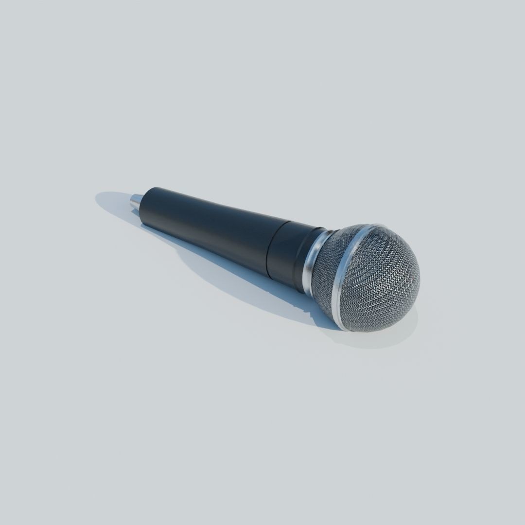 Vocal Microphone 3D Model – Low Poly PBR Asset for Audio Production - View 3