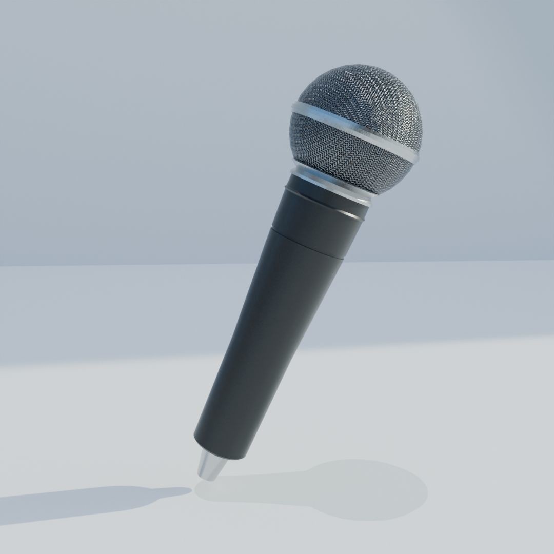 Vocal Microphone 3D Model – Low Poly PBR Asset for Audio Production - View 6