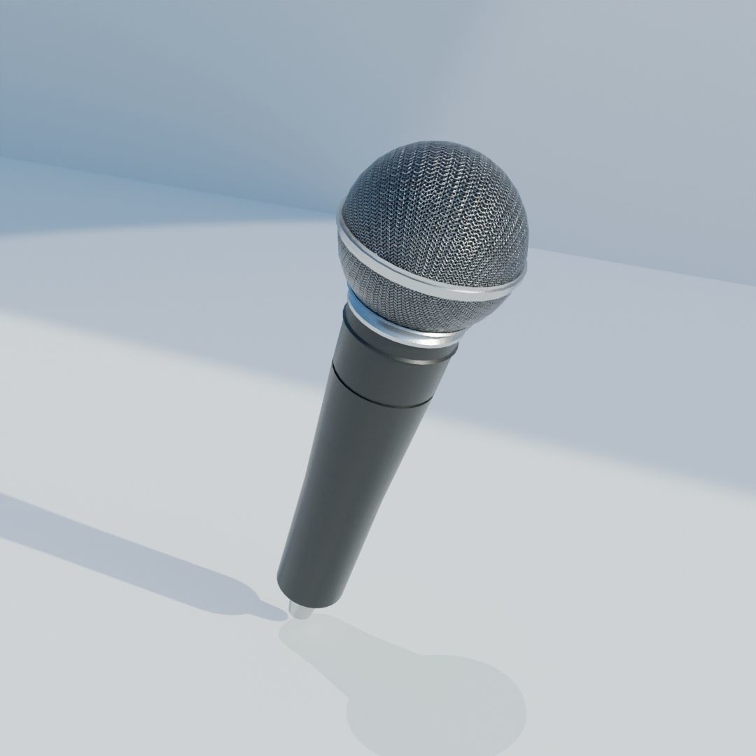 Vocal Microphone 3D Model – Low Poly PBR Asset for Audio Production - View 7