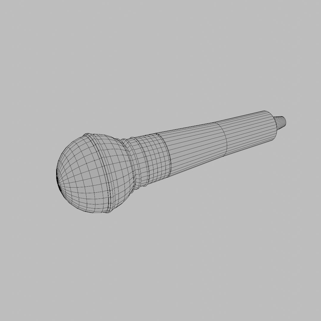 Vocal Microphone 3D Model – Low Poly PBR Asset for Audio Production - View 8