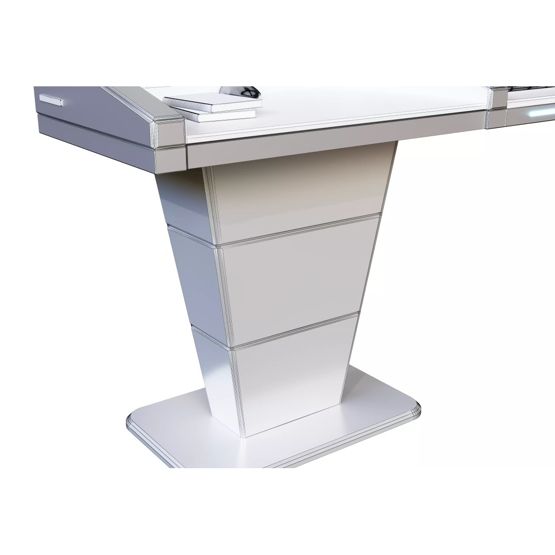 Digital Lectern Podium 3D Model – Futuristic Multimedia Design, FBX, OBJ