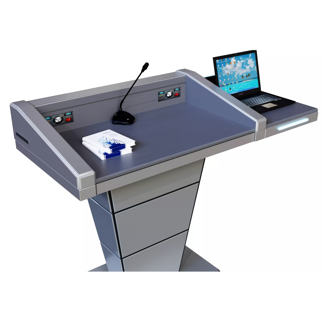 Digital Lectern Podium 3D Model – Futuristic Multimedia Design, FBX, OBJ - View 13