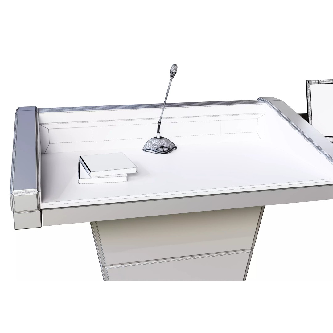 Digital Lectern Podium 3D Model – Futuristic Multimedia Design, FBX, OBJ - View 18