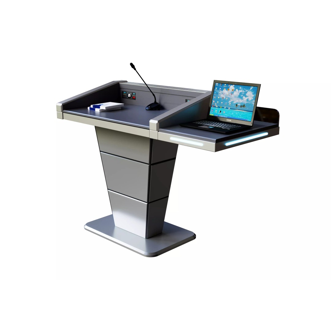 Digital Lectern Podium 3D Model – Futuristic Multimedia Design, FBX, OBJ - View 2