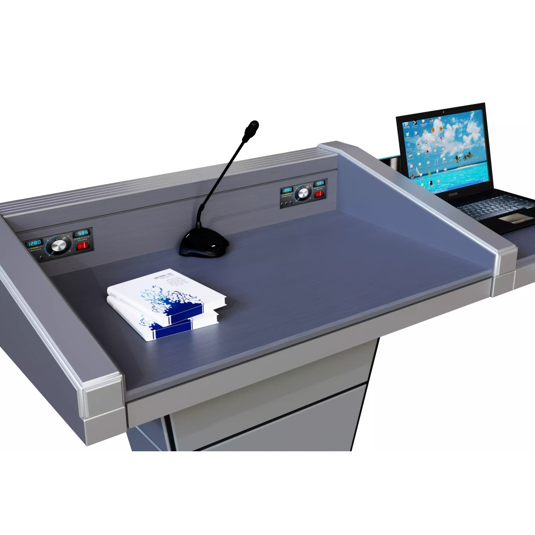Digital Lectern Podium 3D Model – Futuristic Multimedia Design, FBX, OBJ - View 4