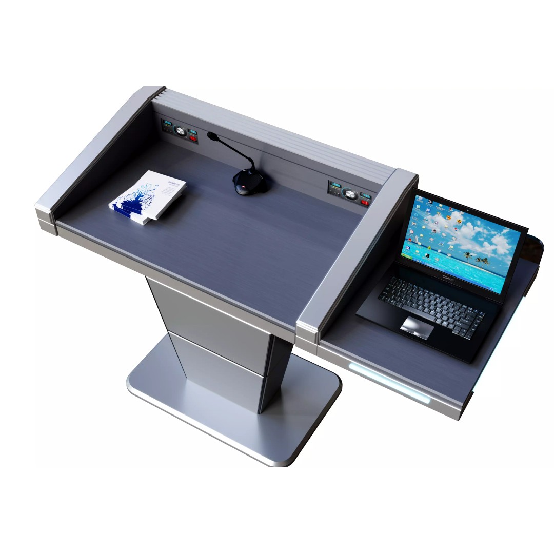 Digital Lectern Podium 3D Model – Futuristic Multimedia Design, FBX, OBJ - View 6
