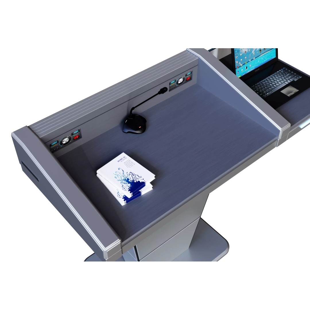 Digital Lectern Podium 3D Model – Futuristic Multimedia Design, FBX, OBJ - View 9