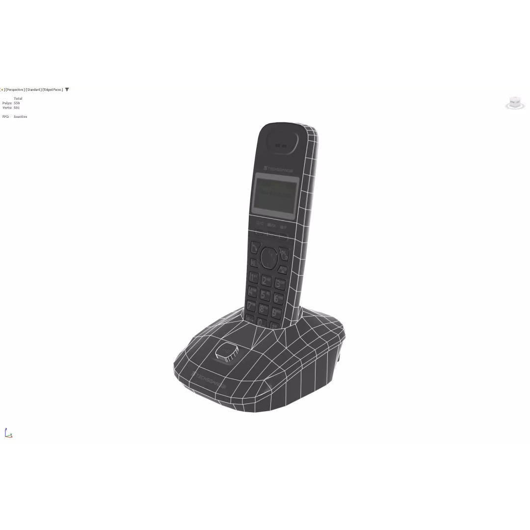 Office Phone 3D Model – Low Poly PBR Game Asset, FBX - View 11