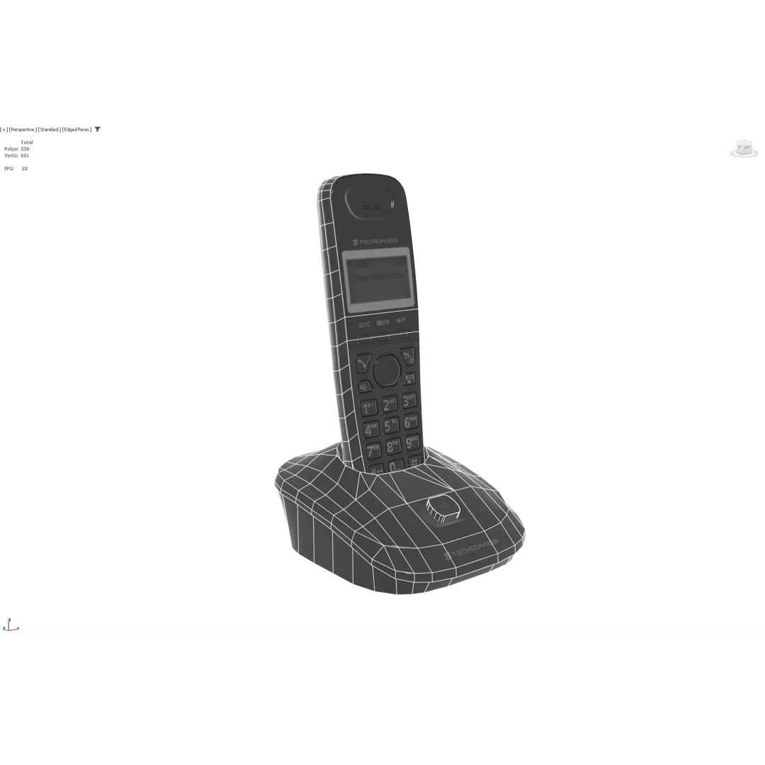 Office Phone 3D Model – Low Poly PBR Game Asset, FBX - View 13