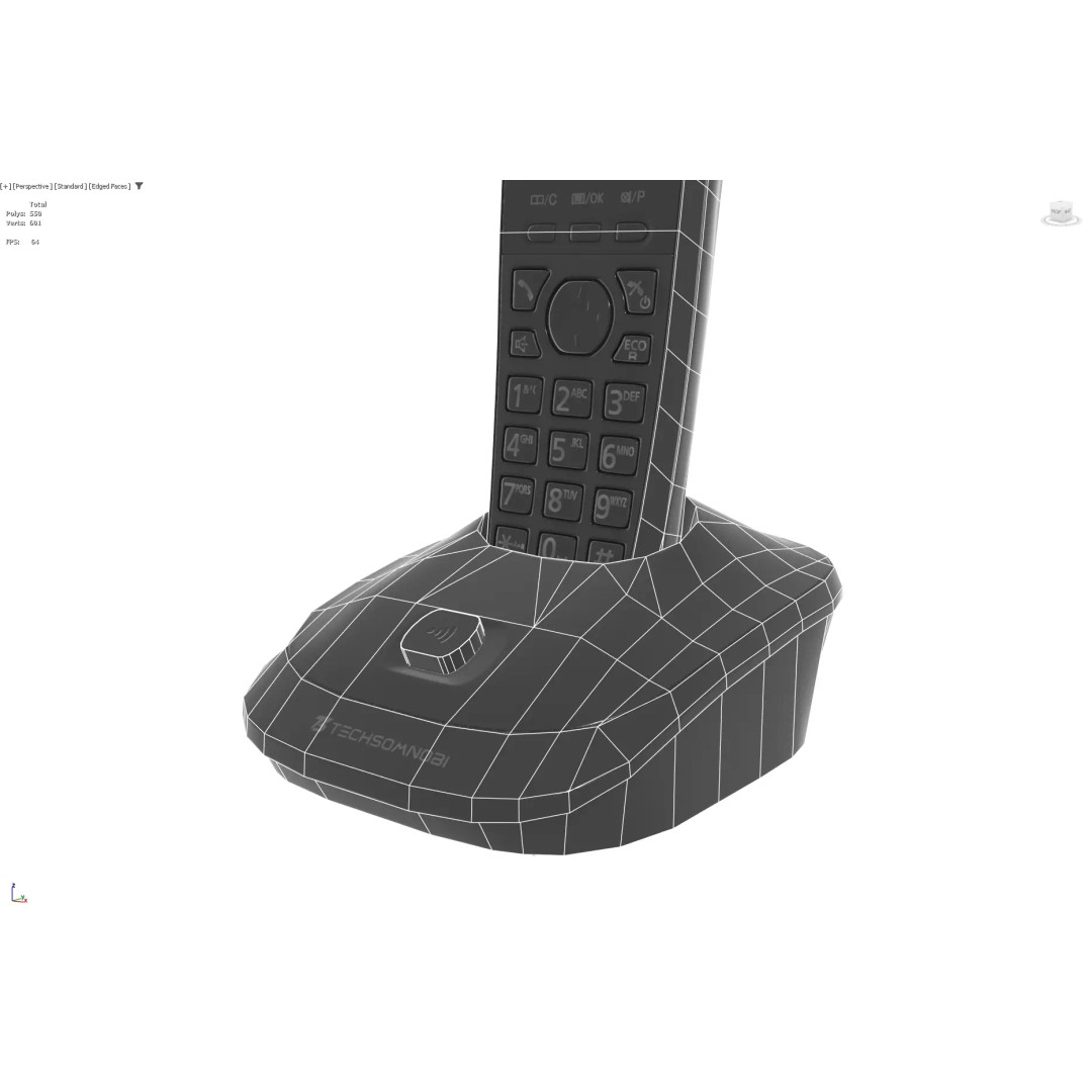 Office Phone 3D Model – Low Poly PBR Game Asset, FBX - View 15