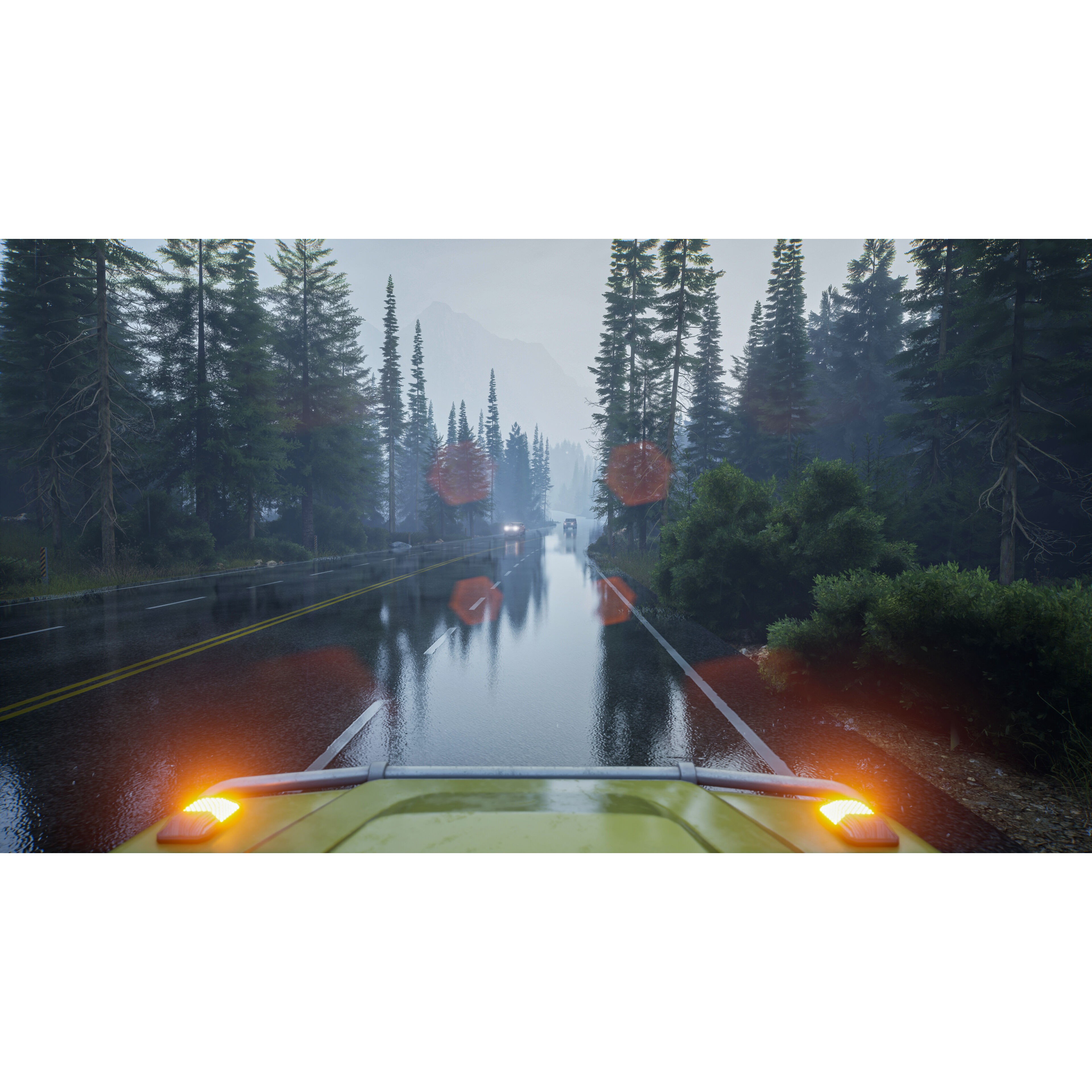 Rainy Day Highway - Low-Poly Game-Ready 3D Model - View 7