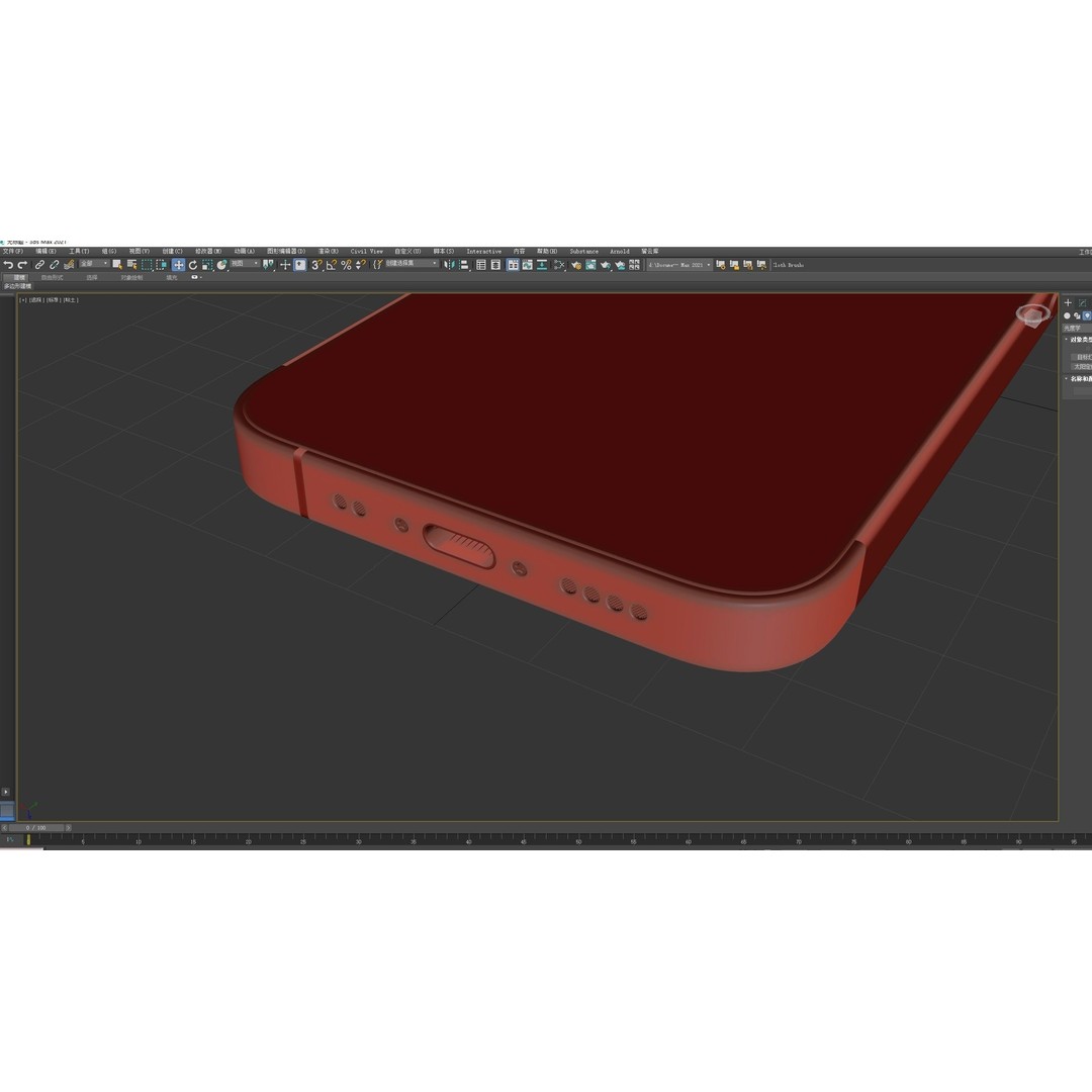 iPhone 13 Mini 3D Model – High-Quality Mobile Phone, FBX, OBJ - View 35