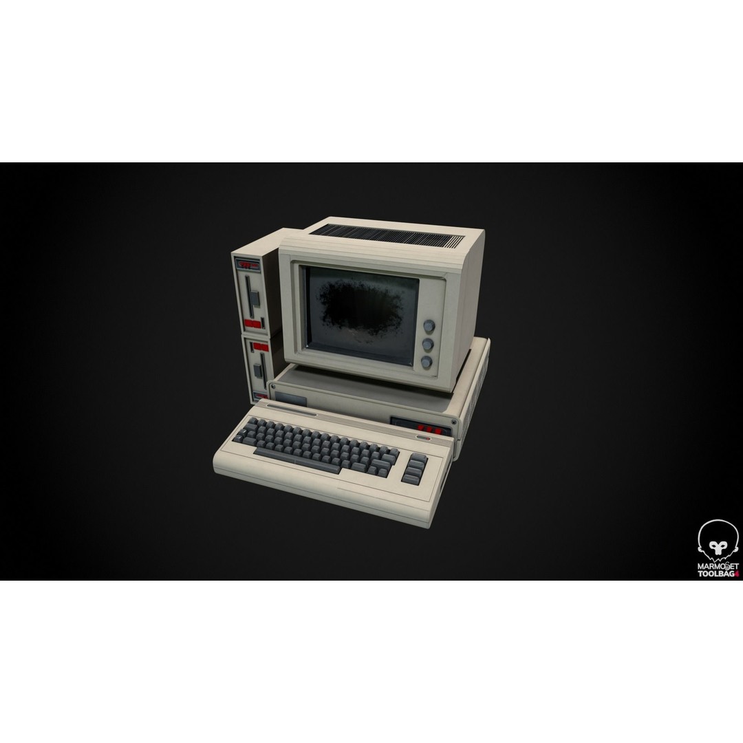 Retro Radio and Computer 3D Model – Vintage Electronics Pack, FBX - View 4