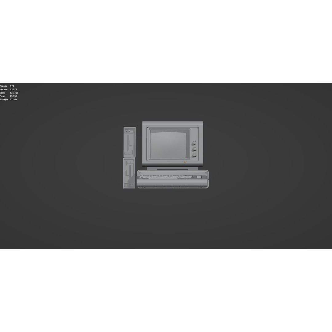 Retro Radio and Computer 3D Model – Vintage Electronics Pack, FBX - View 41