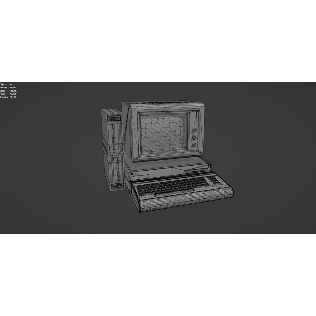 Retro Radio and Computer 3D Model – Vintage Electronics Pack, FBX - View 55
