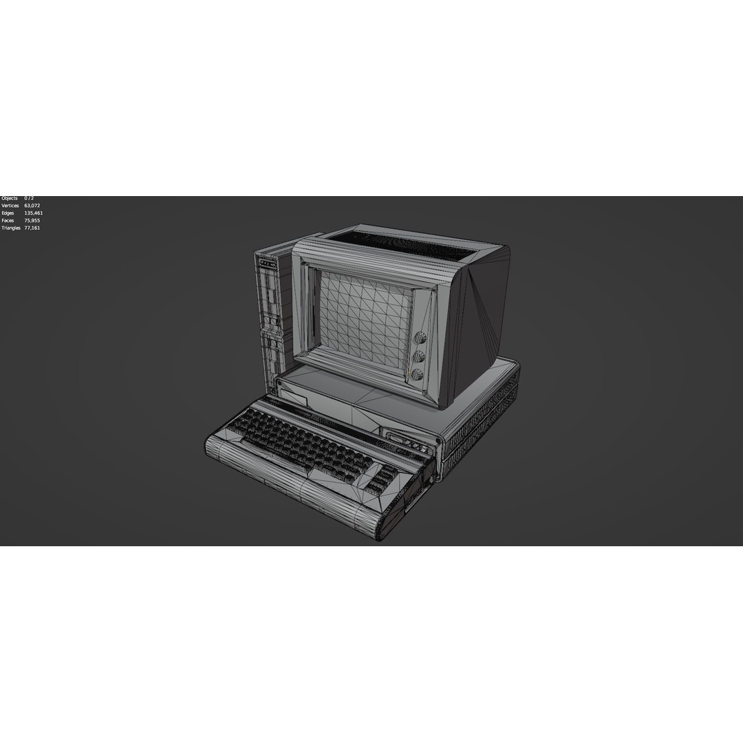 Retro Radio and Computer 3D Model – Vintage Electronics Pack, FBX - View 57