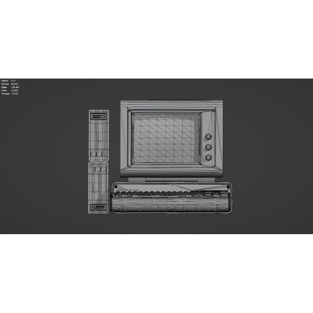 Retro Radio and Computer 3D Model – Vintage Electronics Pack, FBX - View 67