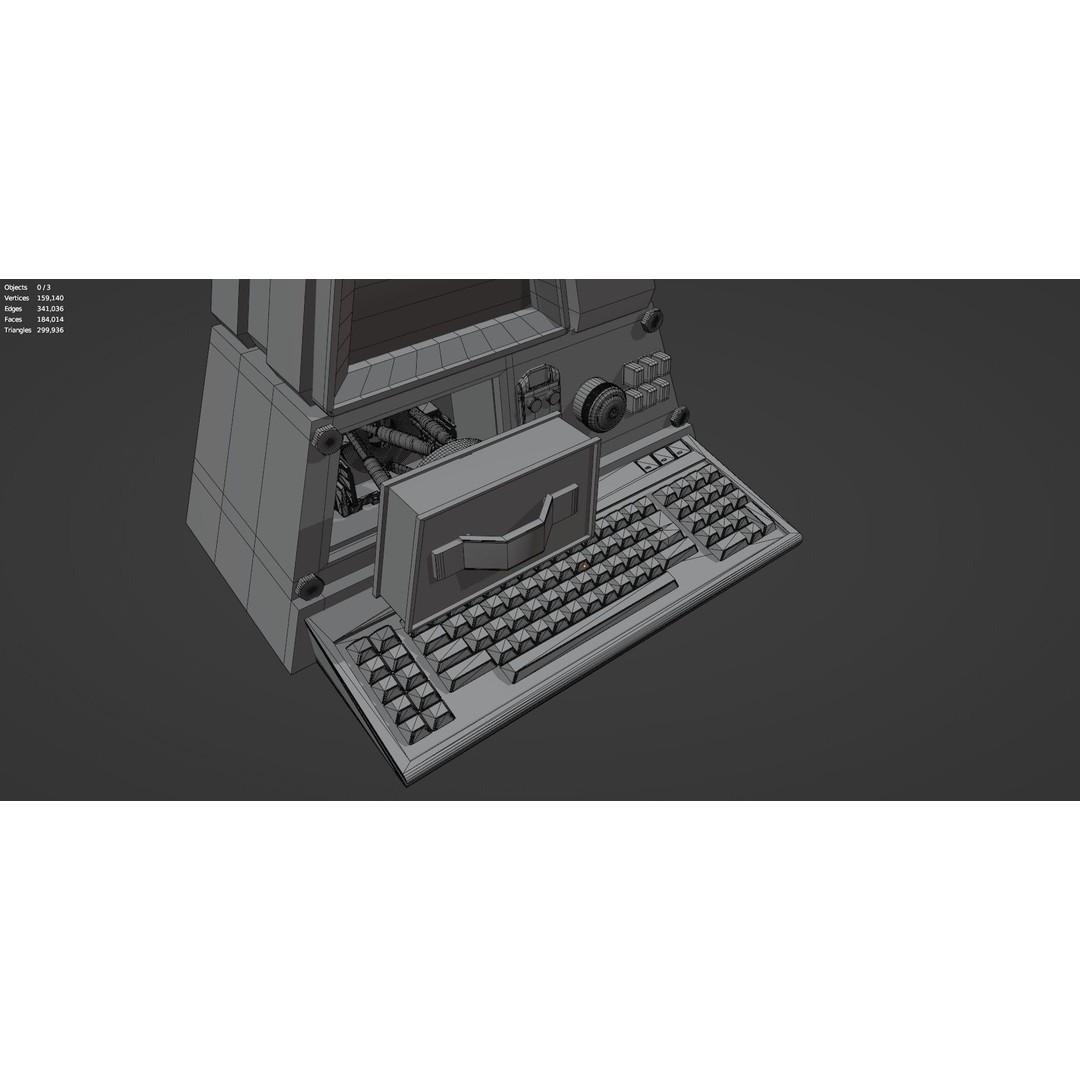 Retro Radio and Computer 3D Model – Vintage Electronics Pack, FBX - View 68