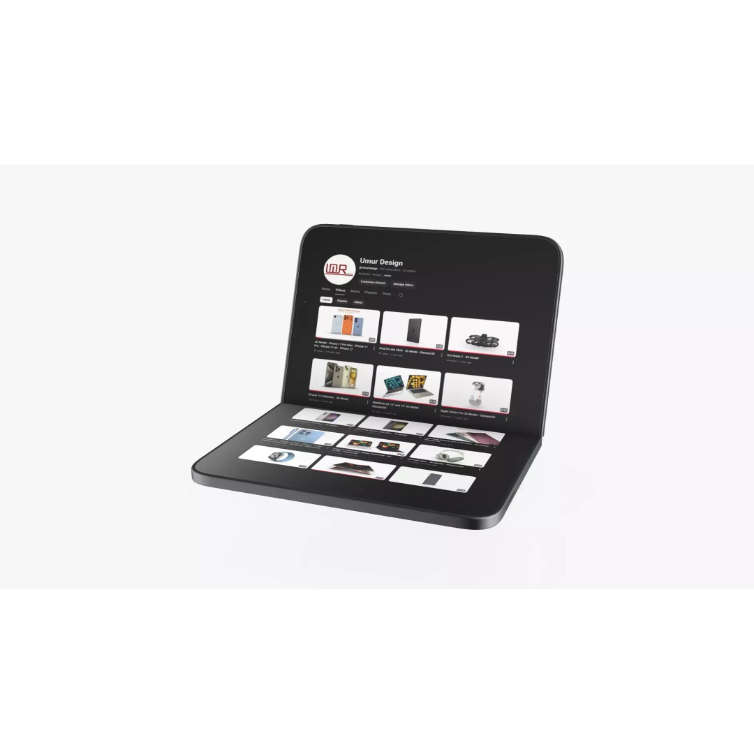 iPhone Fold 3D Model – Element3D Asset for Animation, E3D, C4D, OBJ - View 7
