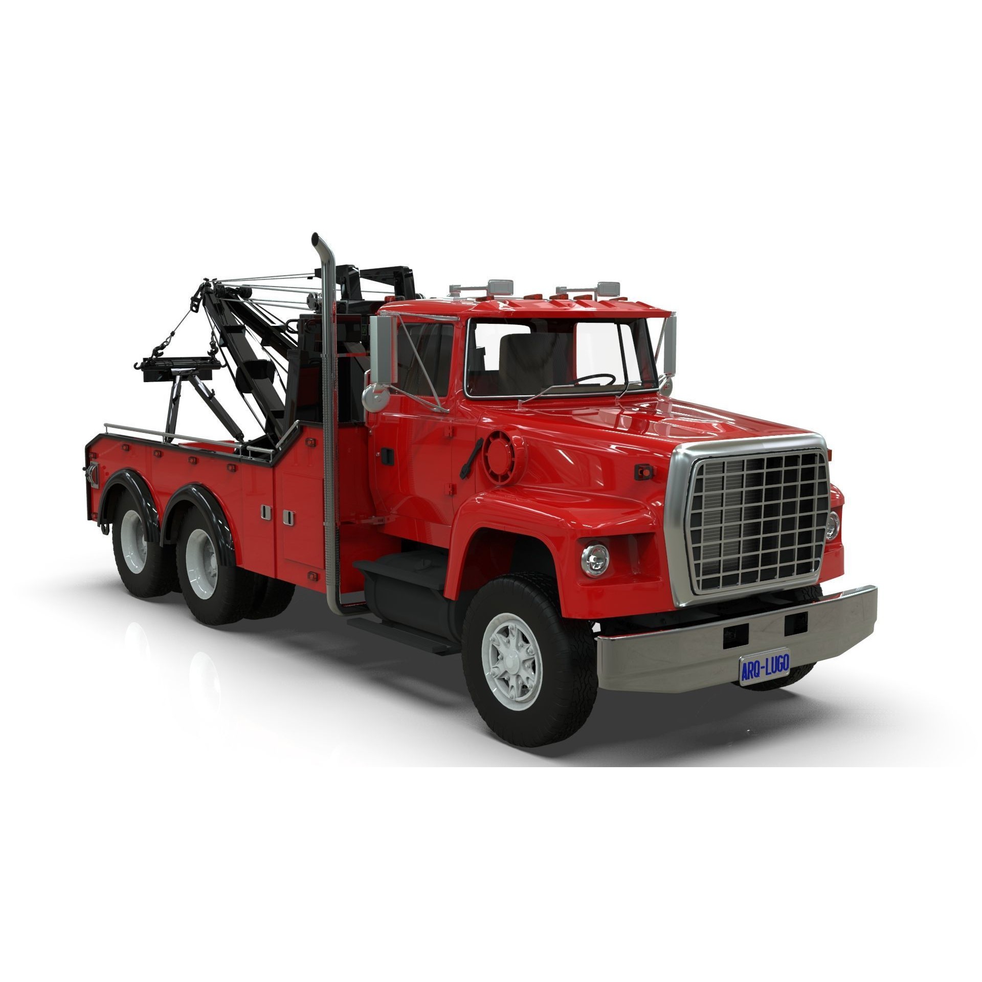 L9000 Tandem Axle Tow Truck - Game-Ready 3D Model - View 11
