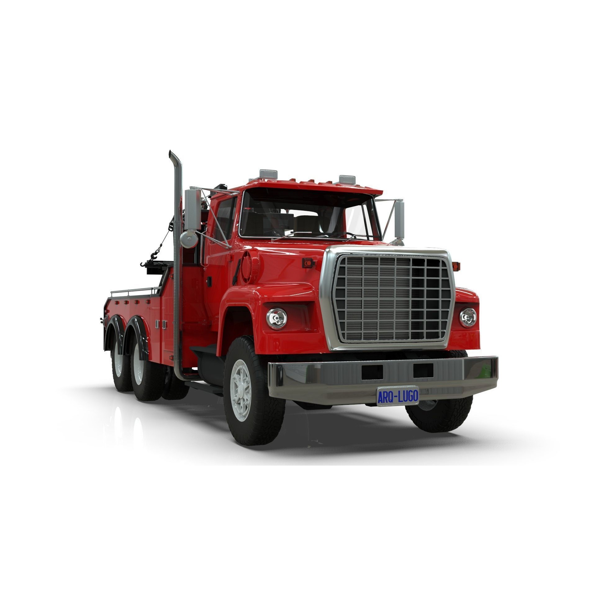 L9000 Tandem Axle Tow Truck - Game-Ready 3D Model - View 12