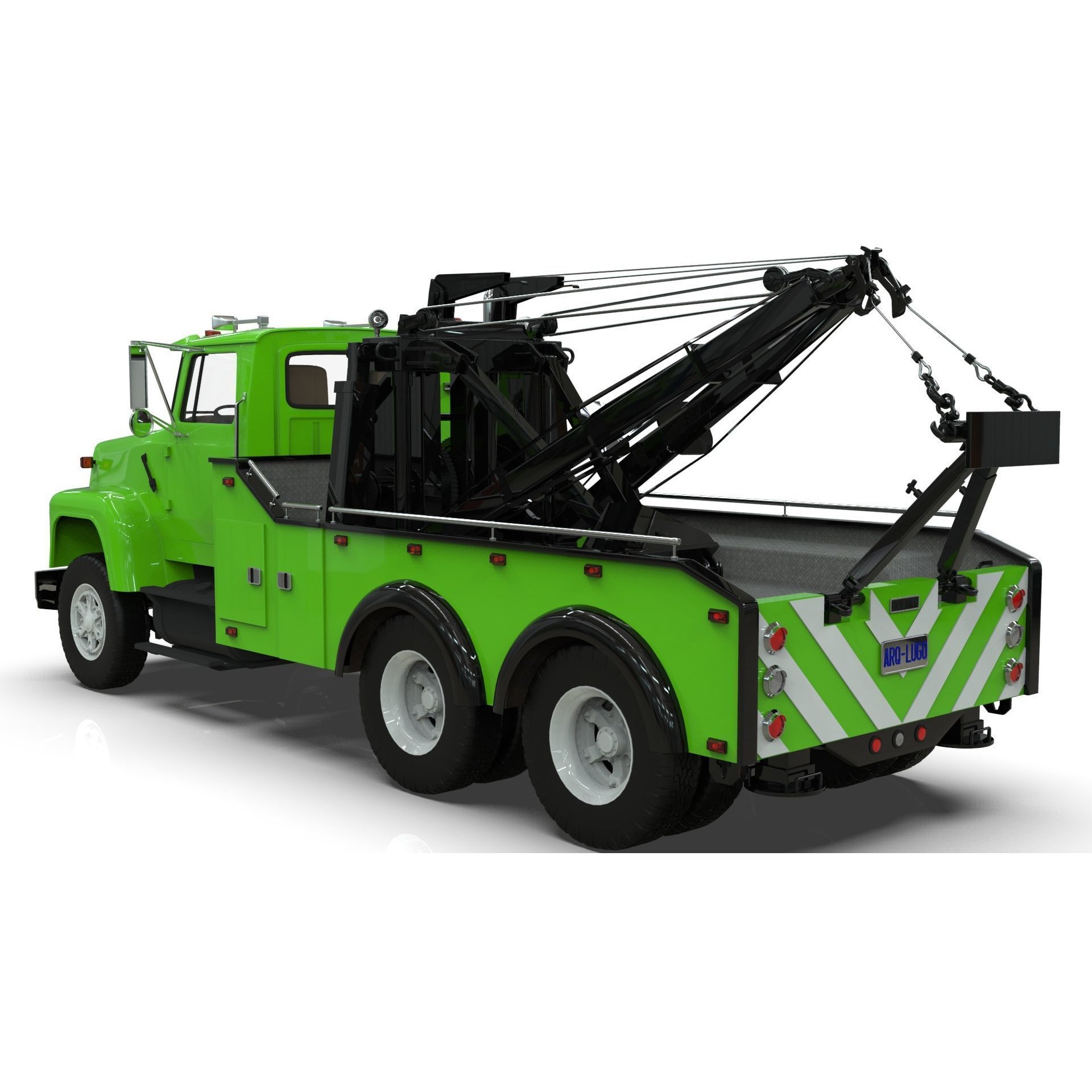 L9000 Tandem Axle Tow Truck - Game-Ready 3D Model - View 14