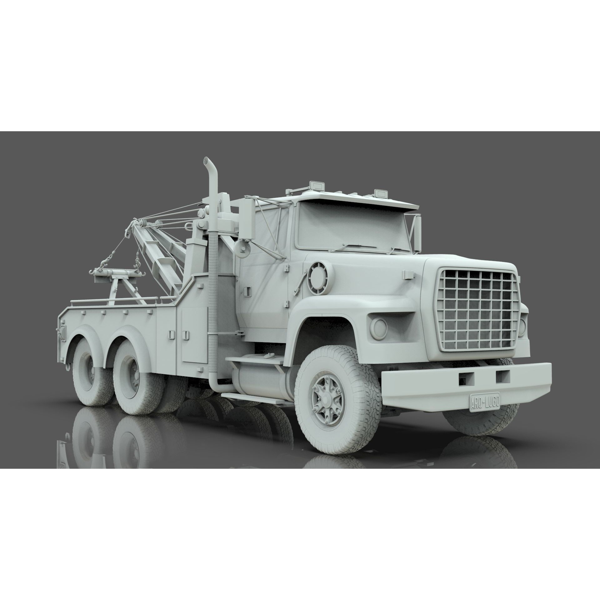 L9000 Tandem Axle Tow Truck - Game-Ready 3D Model - View 16