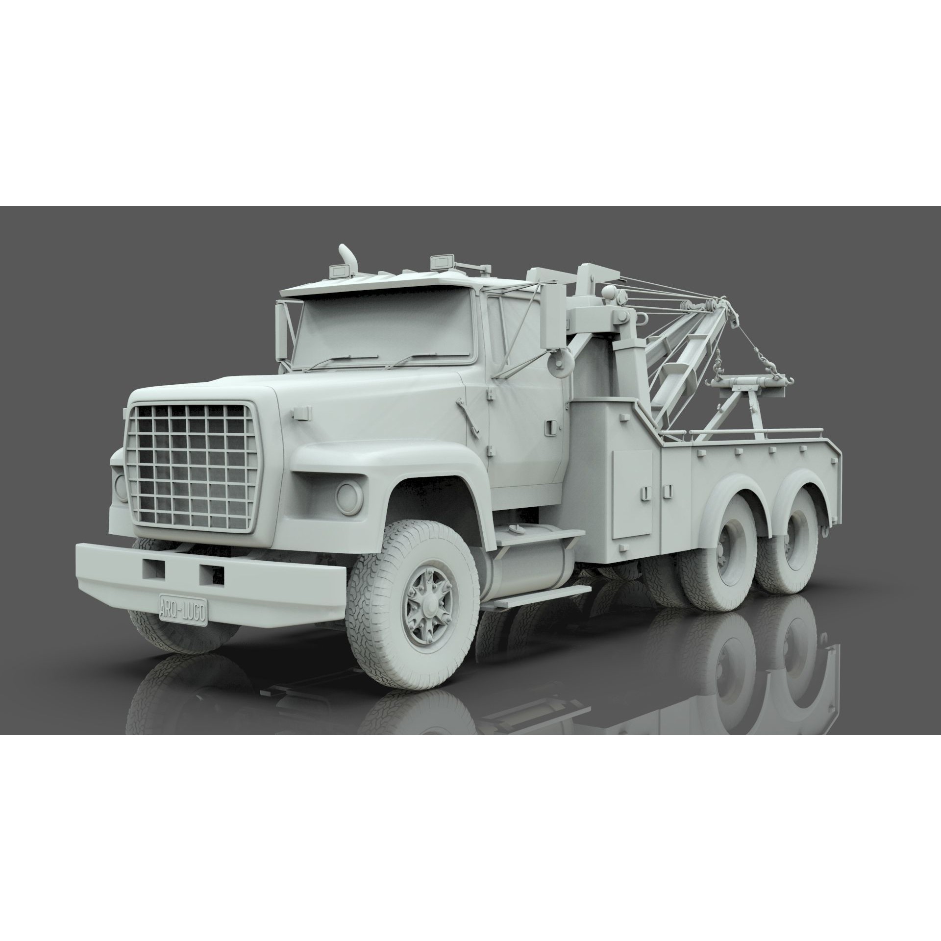 L9000 Tandem Axle Tow Truck - Game-Ready 3D Model - View 17