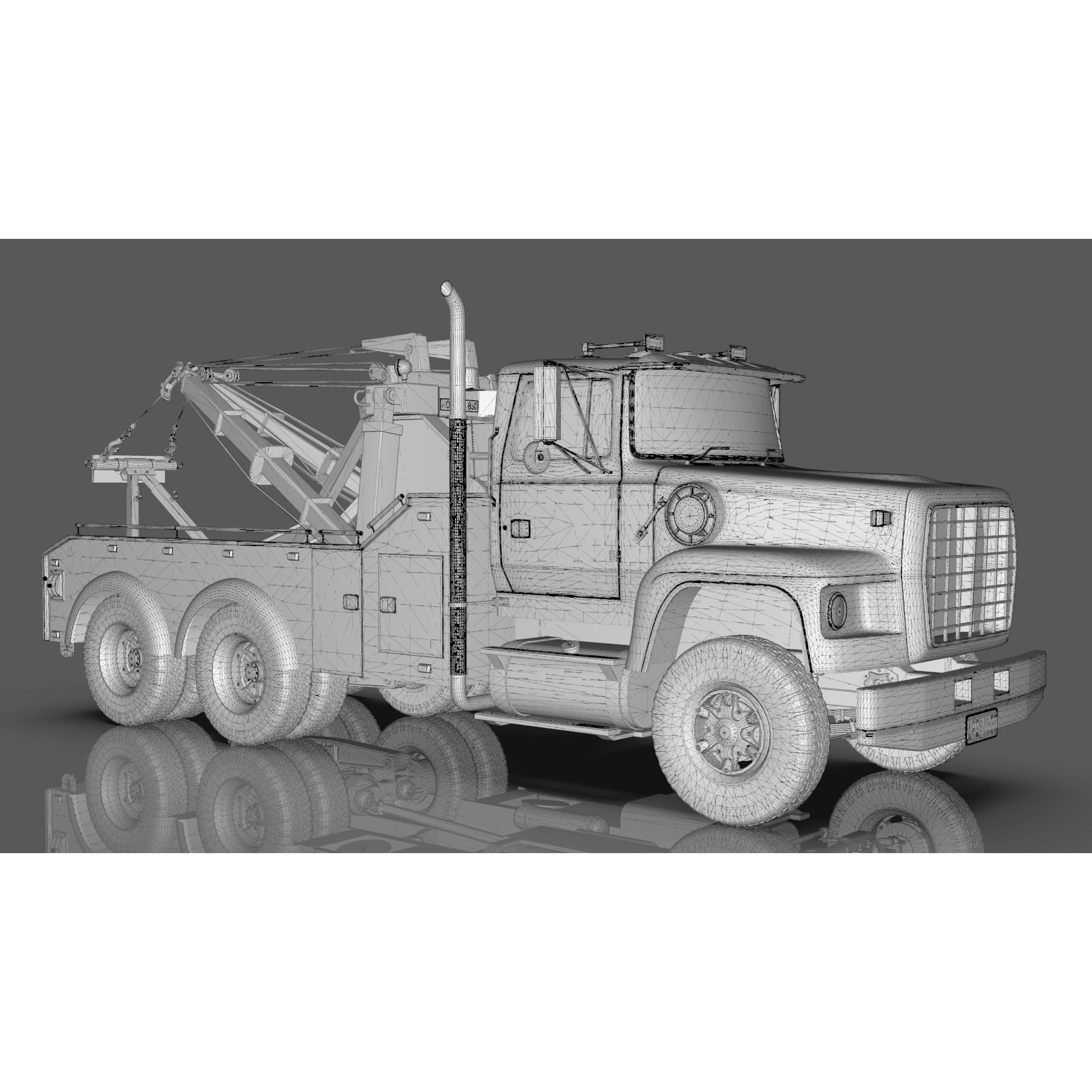 L9000 Tandem Axle Tow Truck - Game-Ready 3D Model - View 20