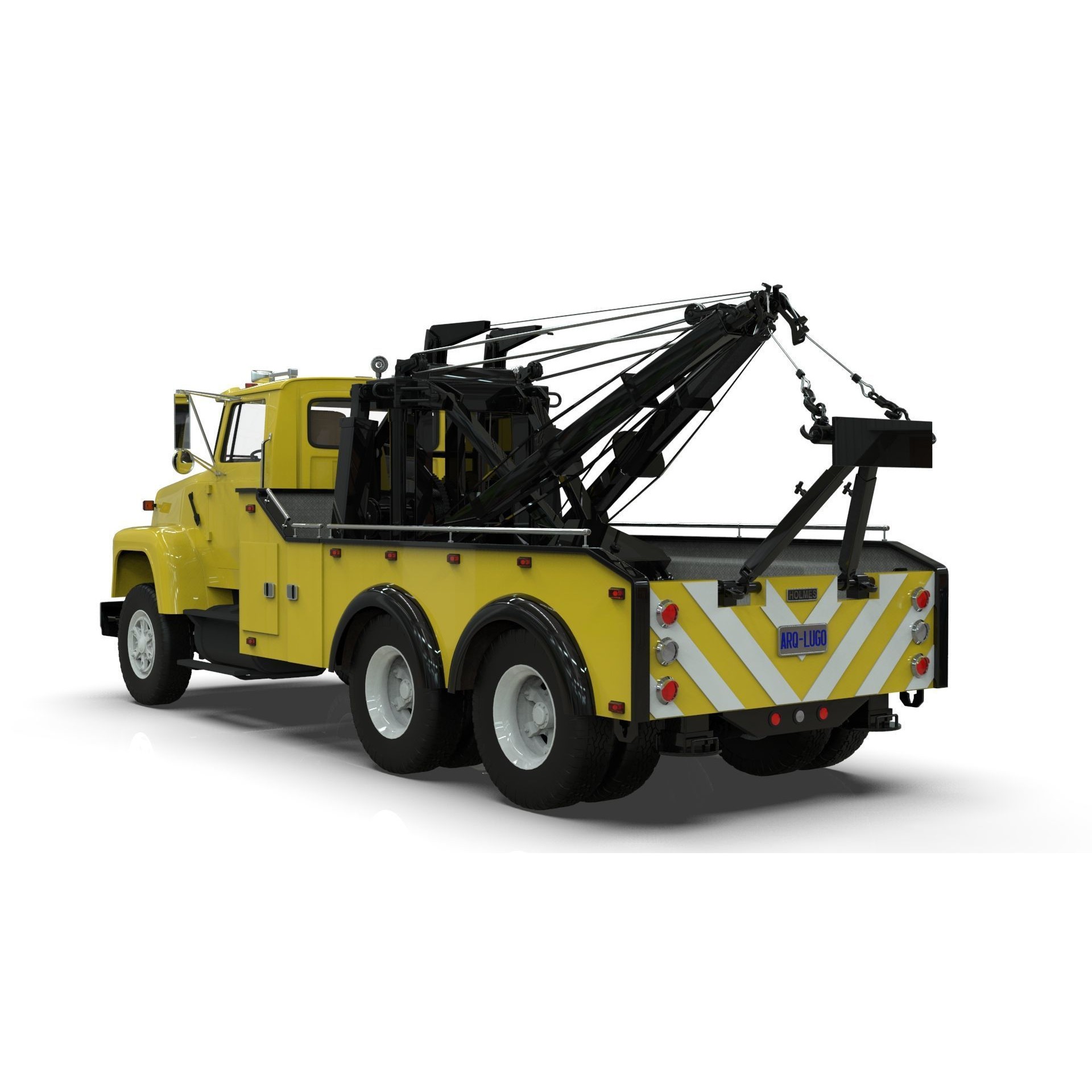 L9000 Tandem Axle Tow Truck - Game-Ready 3D Model - View 4