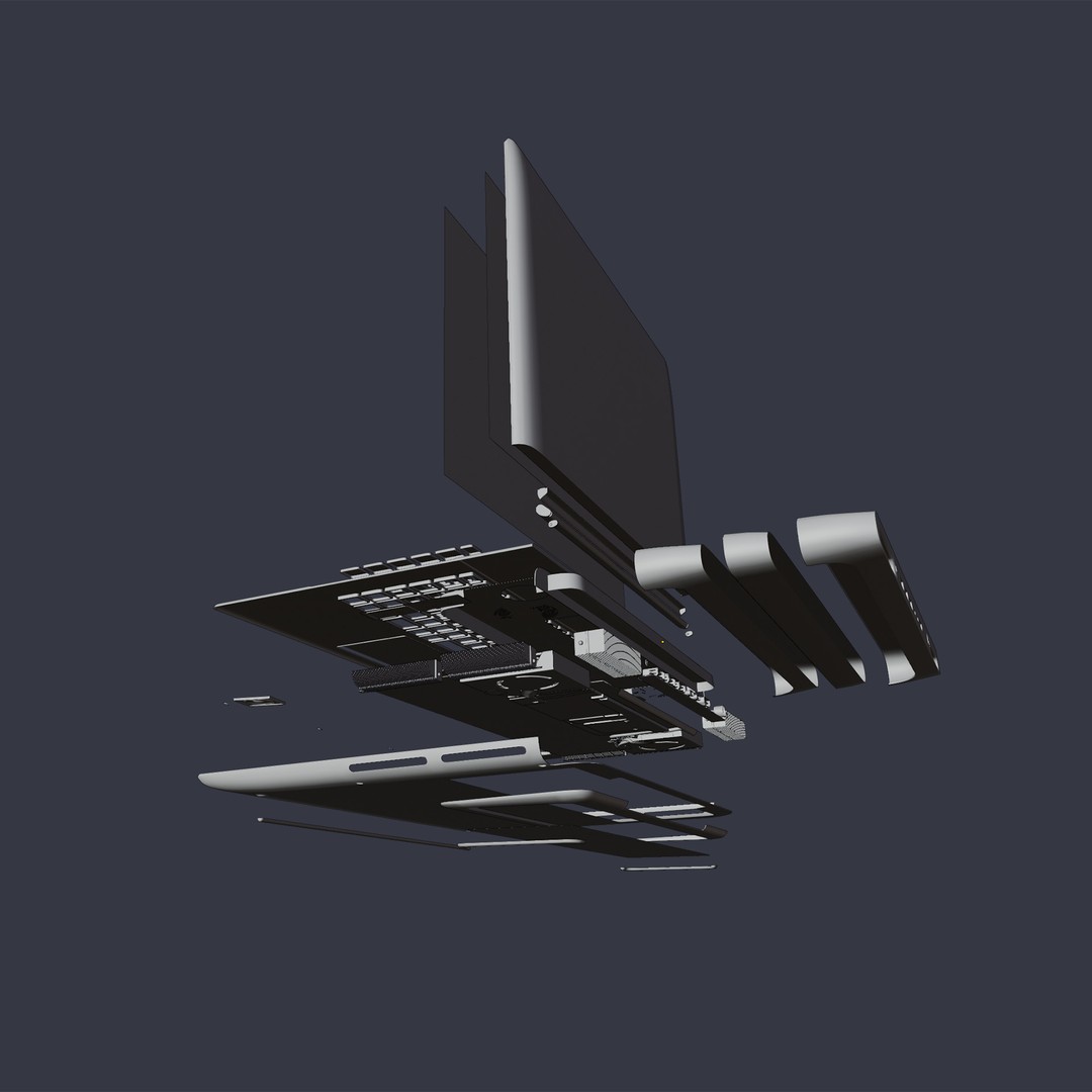 Dell Alienware A51 16" 3D Model – High Poly Laptop, FBX, Rigged - View 10