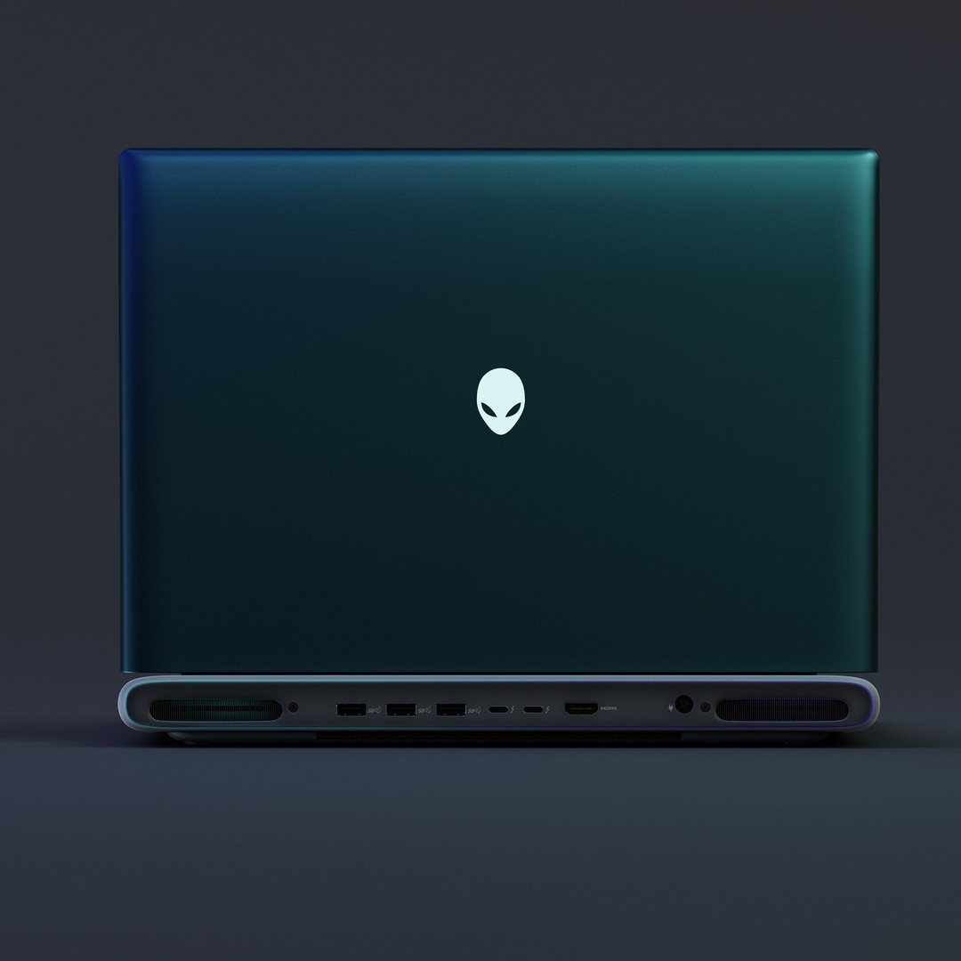 Dell Alienware A51 16" 3D Model – High Poly Laptop, FBX, Rigged - View 3
