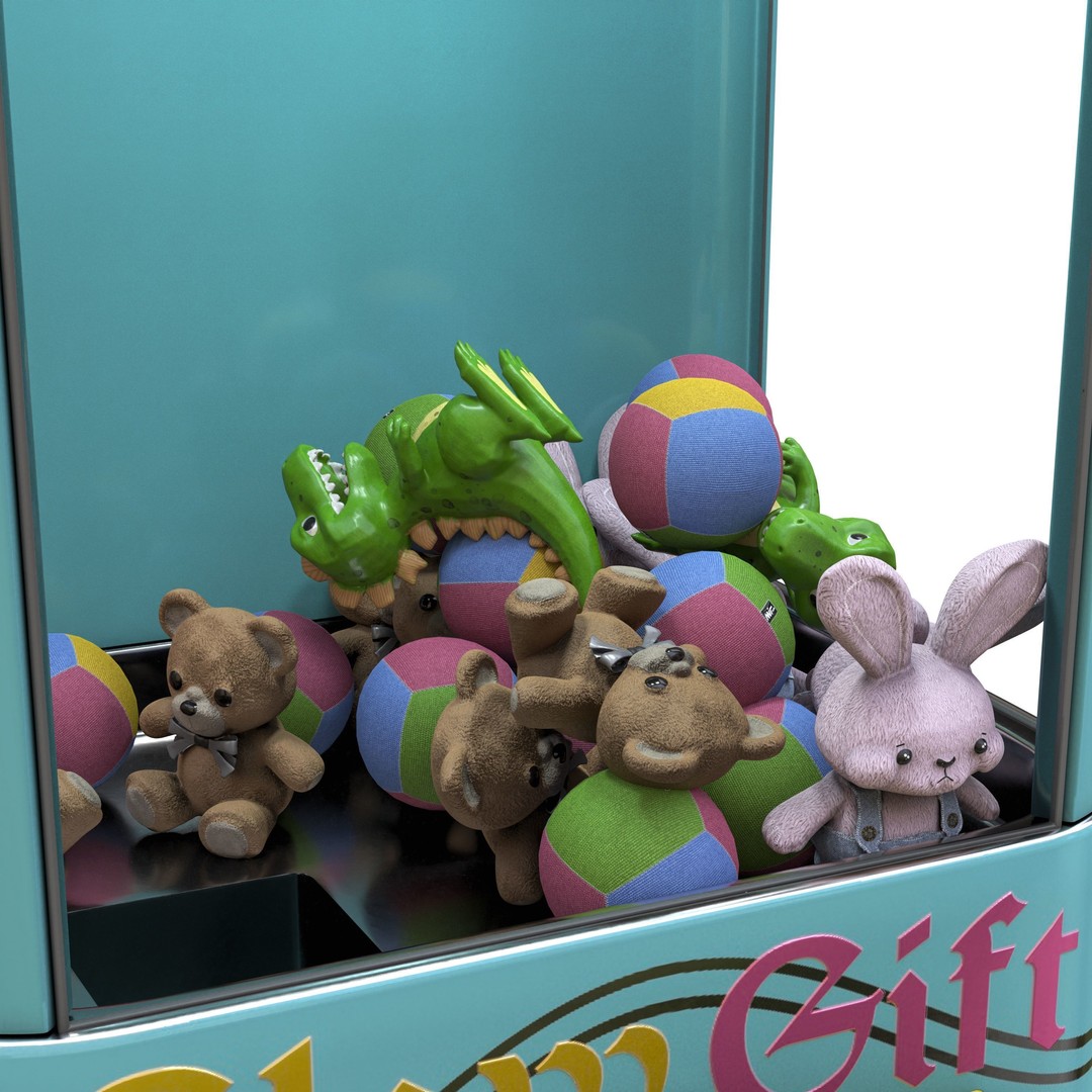 Claw Crane Game Machine 3D Model – PBR Game Asset, FBX, OBJ - View 10