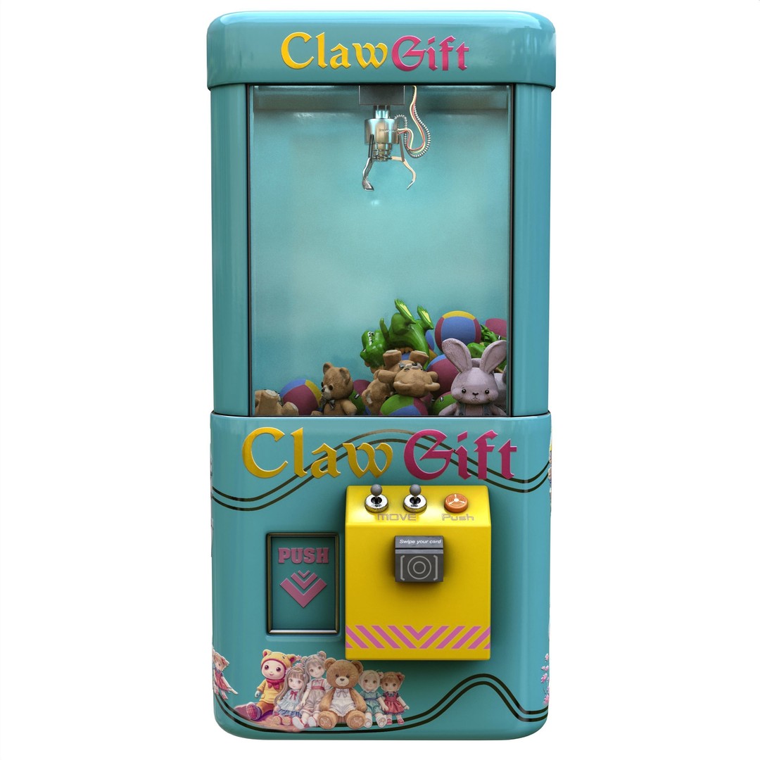 Claw Crane Game Machine 3D Model – PBR Game Asset, FBX, OBJ - View 7