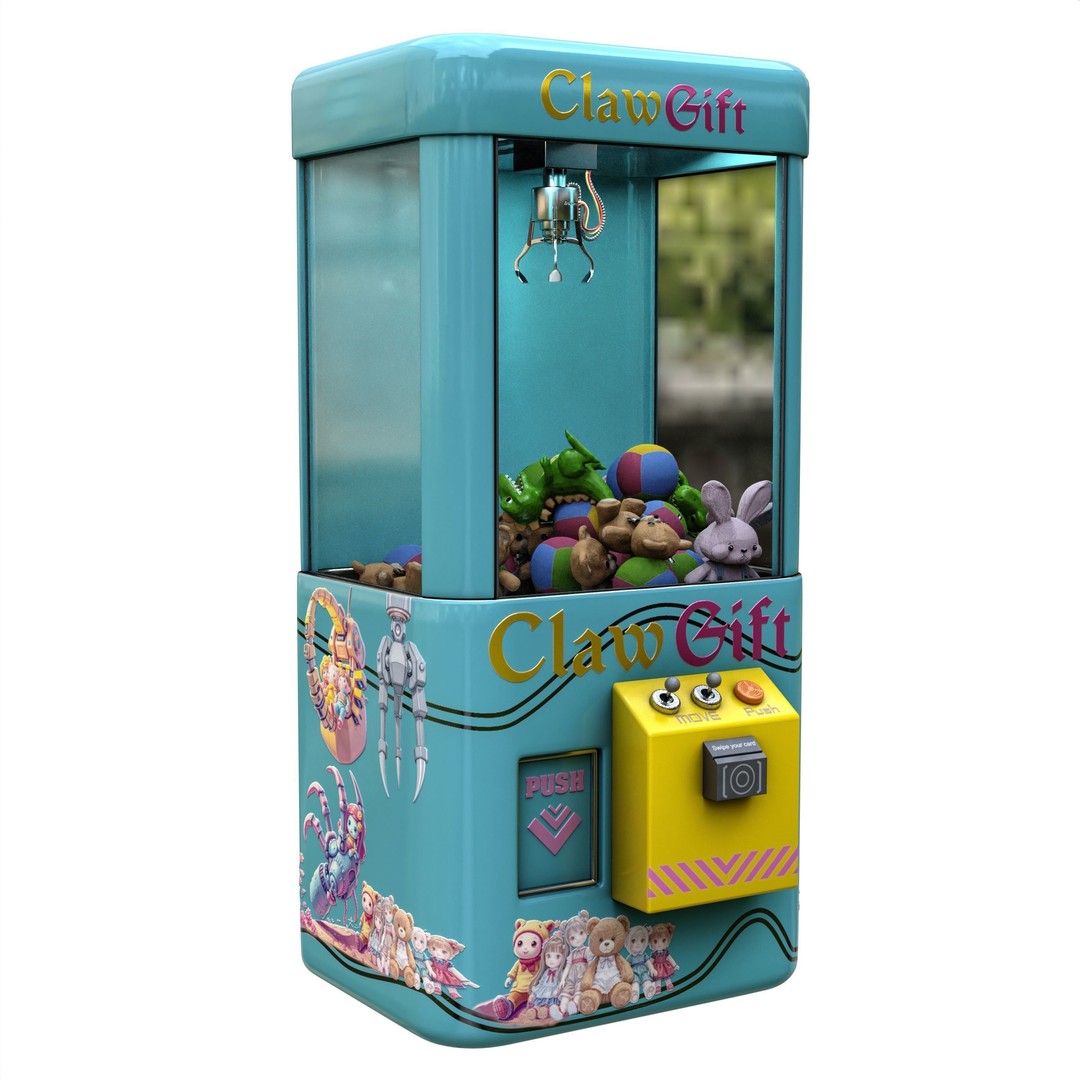 Claw Crane Game Machine 3D Model – PBR Game Asset, FBX, OBJ - View 8