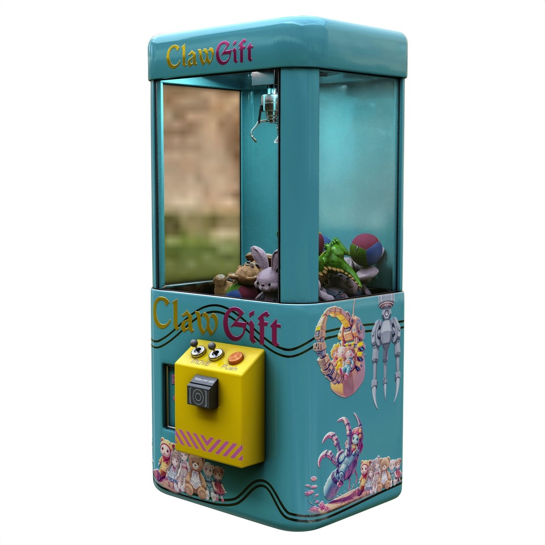 Claw Crane Game Machine 3D Model – PBR Game Asset, FBX, OBJ - View 9