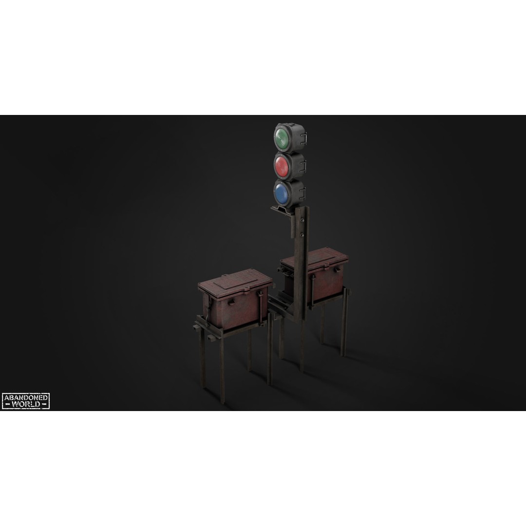 Subway Traffic Light 3D Model – Low Poly Game Ready Asset, FBX & OBJ - View 19