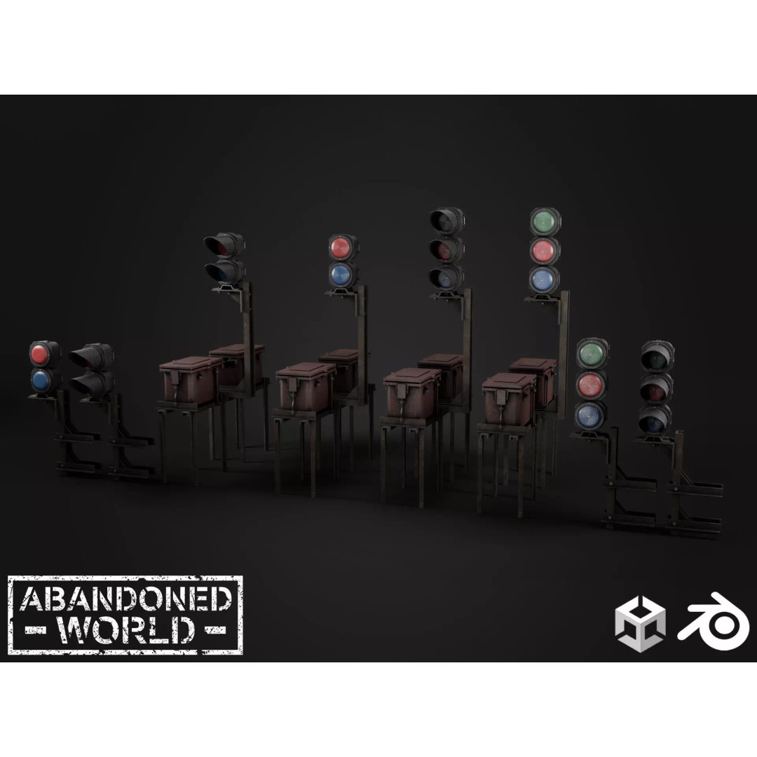 Subway Traffic Light 3D Model – Low Poly Game Ready Asset, FBX & OBJ - View 2