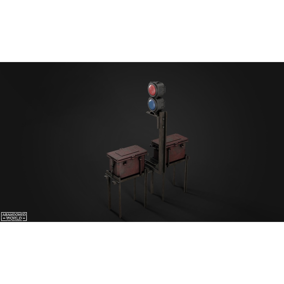 Subway Traffic Light 3D Model – Low Poly Game Ready Asset, FBX & OBJ - View 24