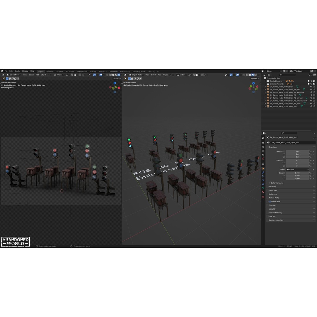 Subway Traffic Light 3D Model – Low Poly Game Ready Asset, FBX & OBJ - View 25