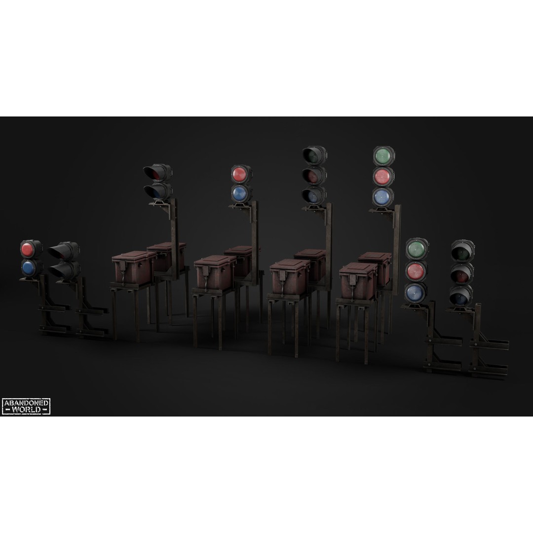 Subway Traffic Light 3D Model – Low Poly Game Ready Asset, FBX & OBJ - View 3