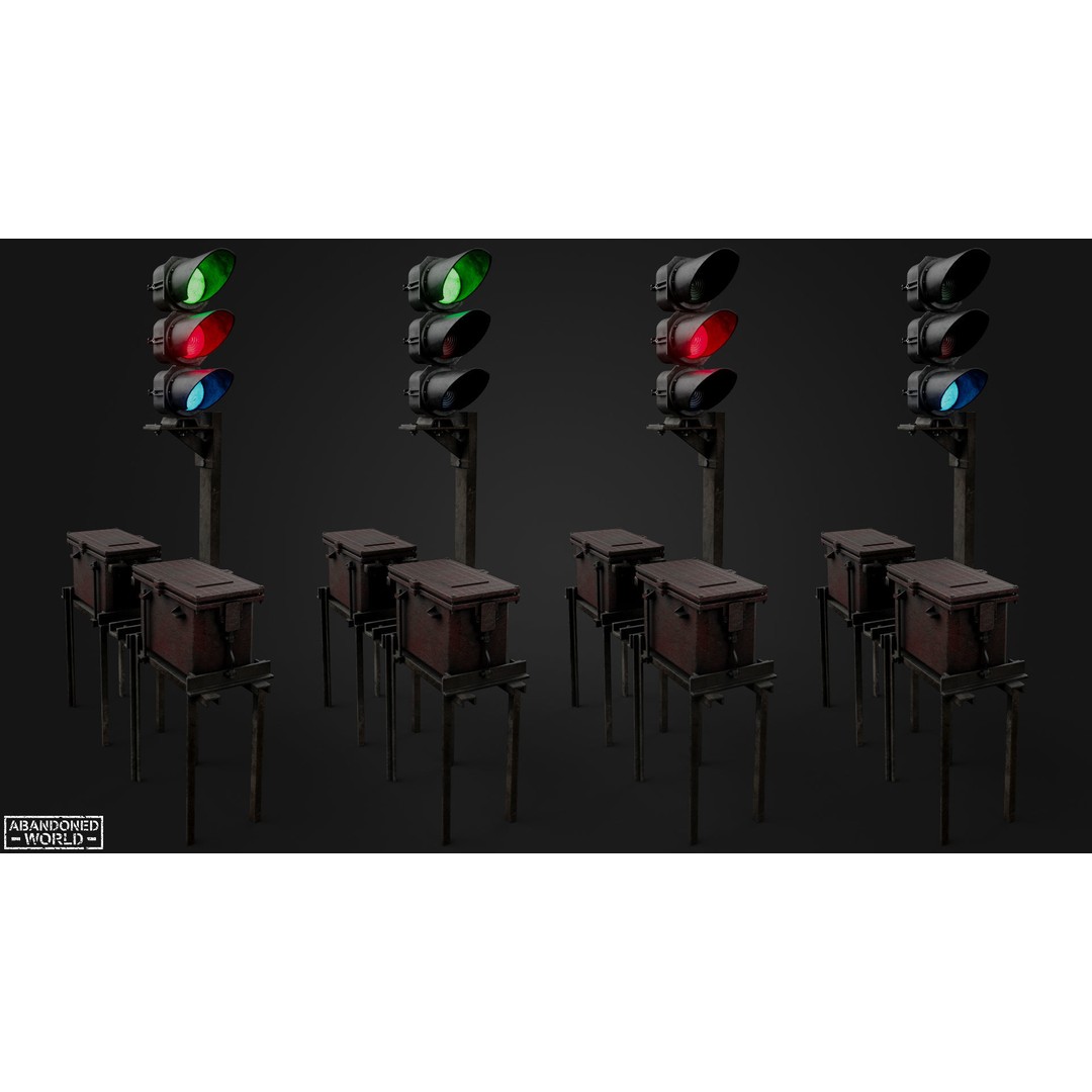Subway Traffic Light 3D Model – Low Poly Game Ready Asset, FBX & OBJ - View 4