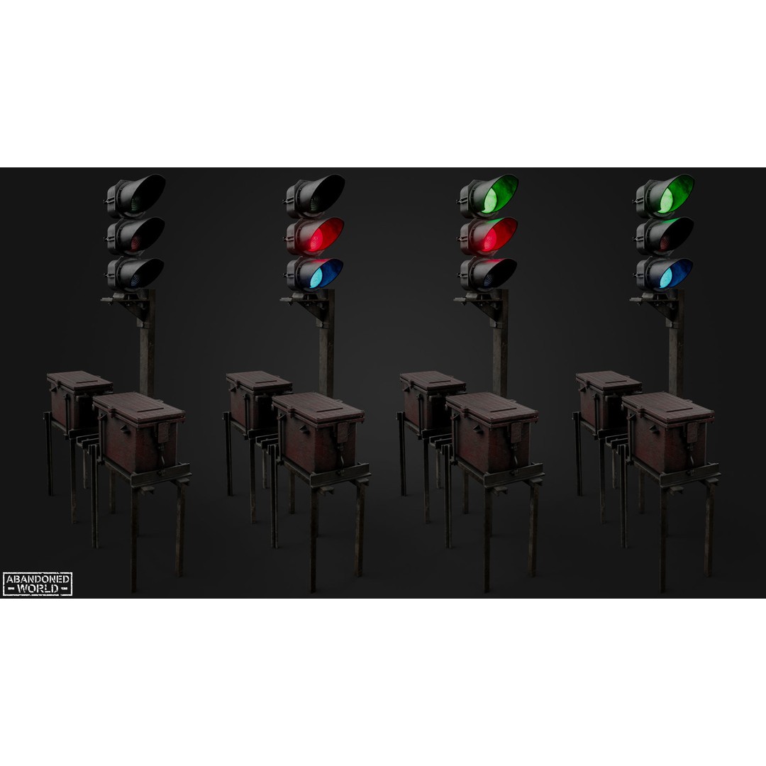 Subway Traffic Light 3D Model – Low Poly Game Ready Asset, FBX & OBJ - View 5