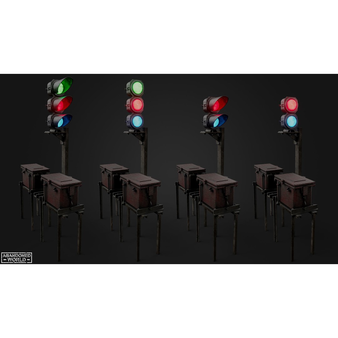 Subway Traffic Light 3D Model – Low Poly Game Ready Asset, FBX & OBJ - View 6