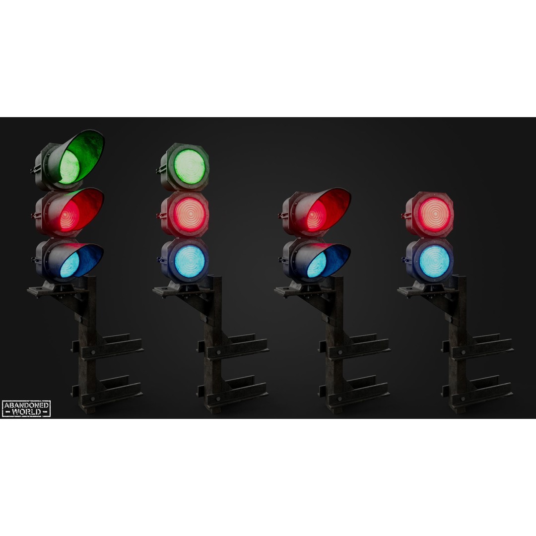 Subway Traffic Light 3D Model – Low Poly Game Ready Asset, FBX & OBJ - View 7