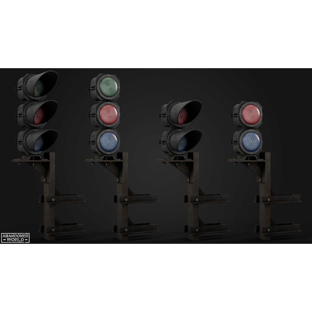 Subway Traffic Light 3D Model – Low Poly Game Ready Asset, FBX & OBJ - View 8